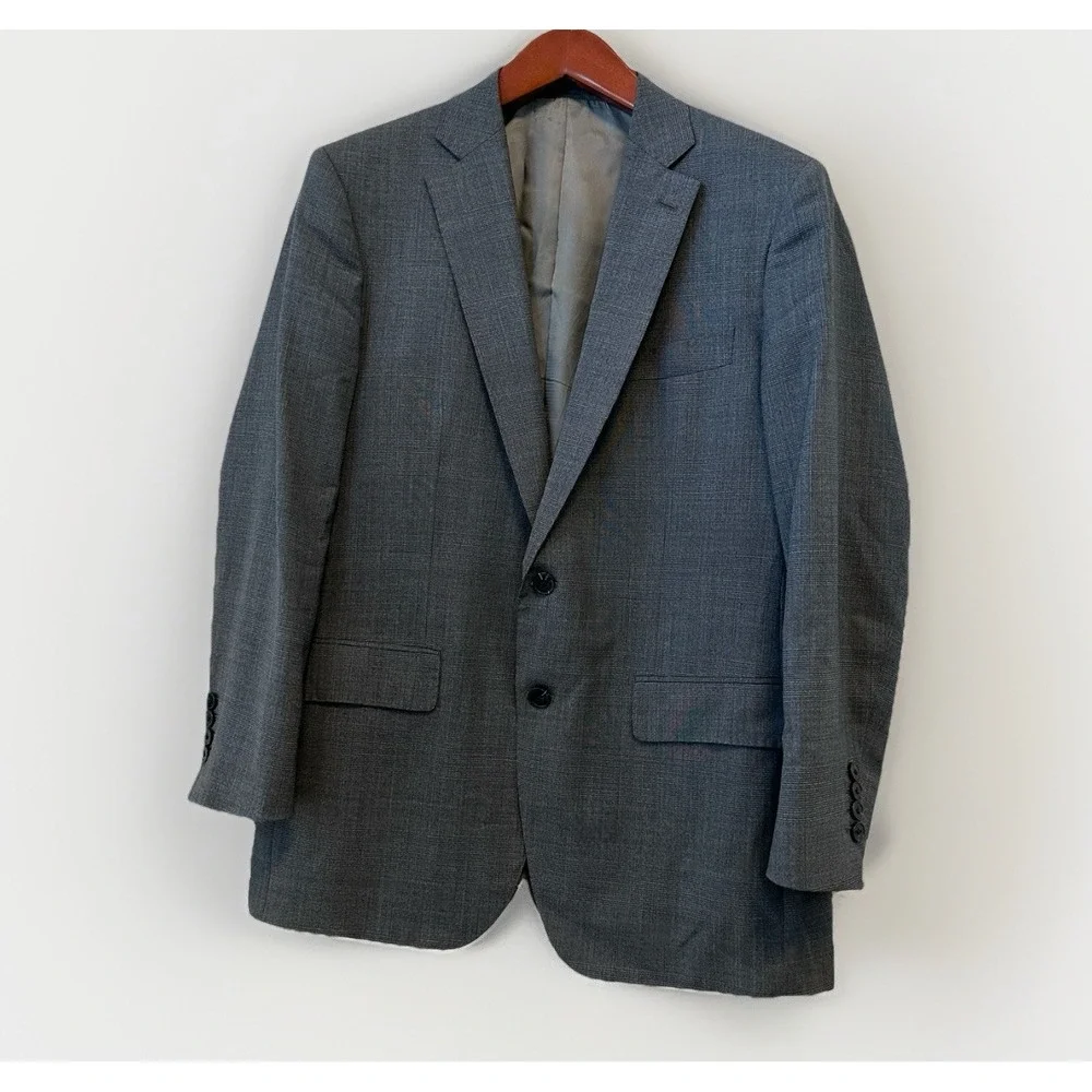 Ermenegildo Zegna StileLibero Sport Coat 42R Gray Glen Plaid Wool Blazer